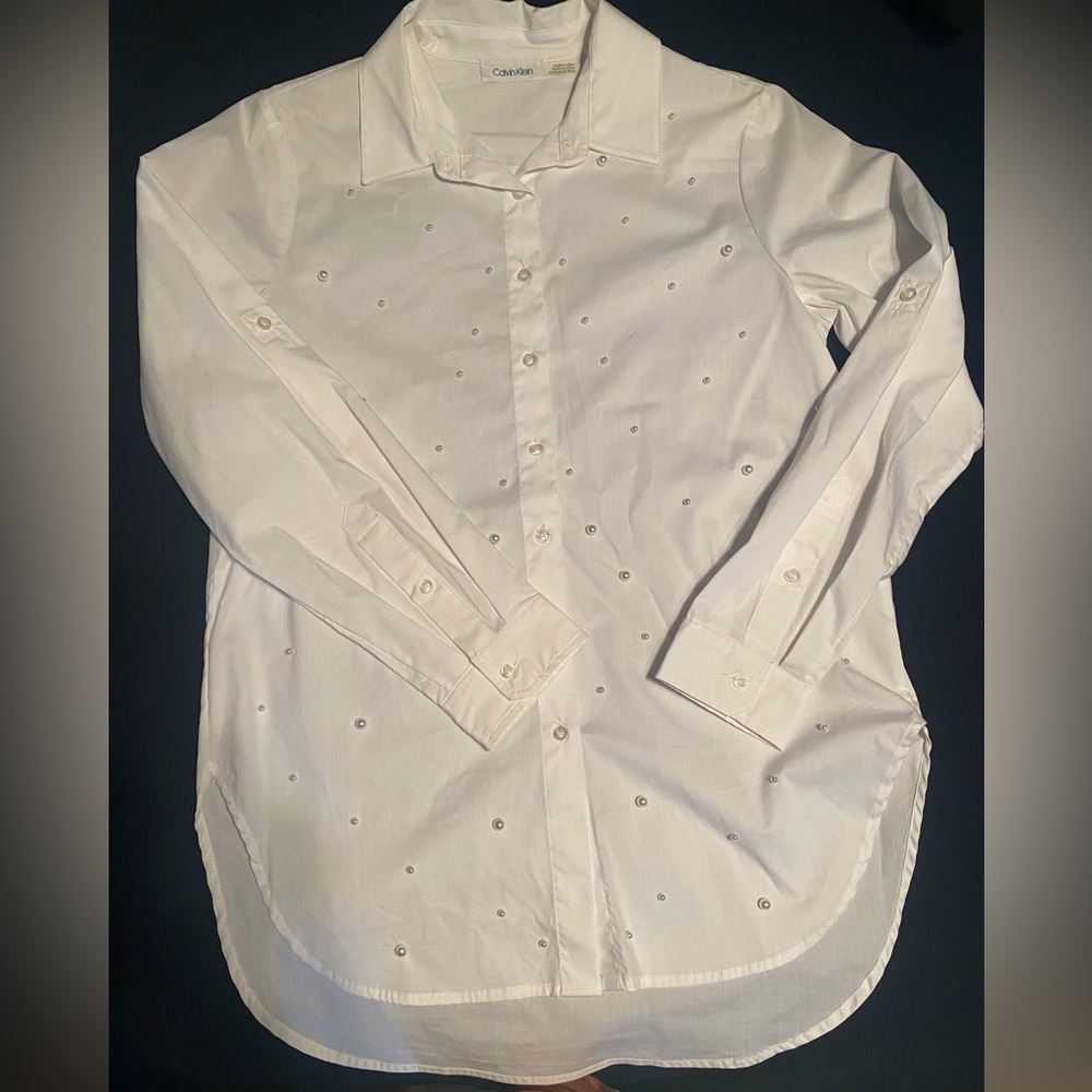 Calvin Klein. Pearl studded blouse